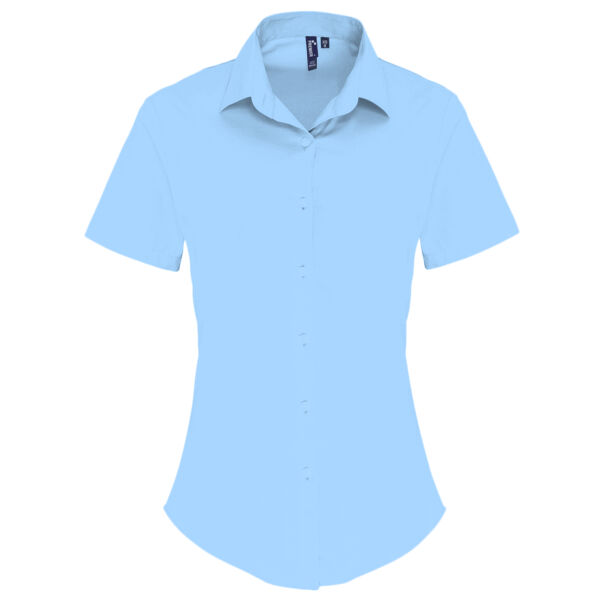 Premier Ladies Short Sleeve Stretch Fit Poplin Shirt Thumbnail